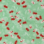 Orange and White Koi Swimming in a Green Pond - 20"x26" Sheet