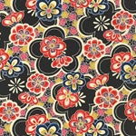 Black & Multicolor Floral Pattern - 18"x24" Sheet