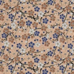 Blue, White, & Tan Circular Flowers - 18.5"x25" Sheet