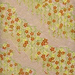 Green Vines with Red & White Flowers on Pink - 19"x25" Sheet