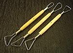 Set of Three 8 Inch Double Ended Wire Clay Tools