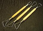 Set of Three 8 Inch Double Ended Wire Clay Tools