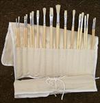 Brush Bundle of 18 Hog Brushes in a Canvas Brush Holder