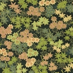 Green & Gold Leaves on Dark Green - Chiyogami Paper
