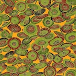 Green & Red Umbrellas on Orange - Chiyogami Paper