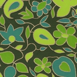 Flower and Vine Screenprinted Paper