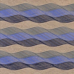Printed Cotton Paper from India- Waves in Gold/Gray/Blue on Tan Paper 22x30 Inch Sheet