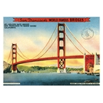 Cavallini Decorative Paper - Golden Gate Bridge 20"x28" Sheet