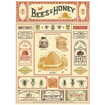 Cavallini Decorative Paper - Bees & Honey 20"x28" Sheet
