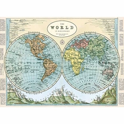 Cavallini Decorative Paper-Hemispheres Map #2 20"x28" Sheet