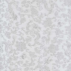 Chinese Brocade Paper- White Dragons 26x16.75" Sheet