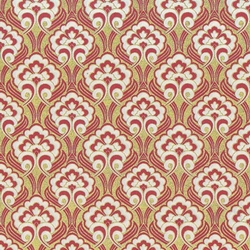 Rossi Decorated Papers from Italy - Liberty Flowers Gold with Red 28"x40" Sheet