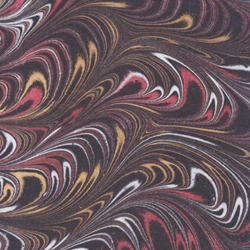 Metallic Plumes Gold/Silver/Raspberry on Black 22x30" Sheet