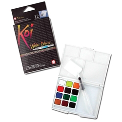 Koi Watercolors Pocket Field Sketch Box - Set of 12