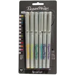 Elegant Writer Calligraphy Pen Set, 6-Colors, Medium