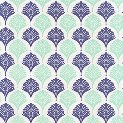 Rossi Italian Letterpress Paper- Blue Palm Leaves