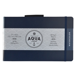 Pentalic 7"x10" 140 lb. (300 gsm) AF Aqua Journal 48 Page Book