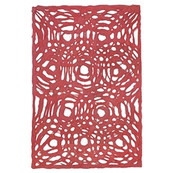 Amate Bark Paper from Mexico- Circular Woven Roja Red 15.5x23 Inch Sheet