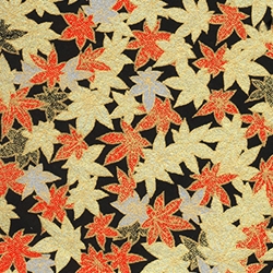 Red, Gold, and Silver Leaves on Black 18"x24" Sheet