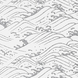 Japanese Chiyogami Paper - White and Metallic Silver Waves
