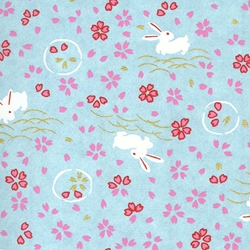 Yuzen Light Blue Bunnies