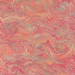Handmade Italian Marble Paper- Scroll Swirls Red 19.5 x 27" Sheet