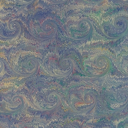 Handmade Italian Marble Paper- Scroll Swirls Sky Blue 19.5 x 27" Sheet