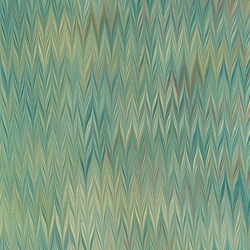 Handmade Italian Marble Paper- Zig Zag Turquoise & Yellow 19.5 x 27" Sheet