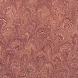 Handmade Italian Marble Paper- Peacock Burgundy 19.5 x 27" Sheet