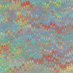 Nepalese Marbled Paper- Combed Rainbow Pattern