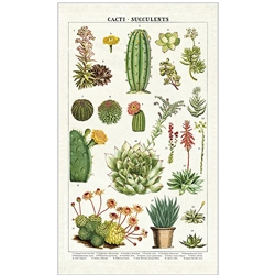 Cavallini Tea Towel- Cacti & Succulents