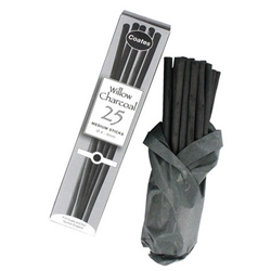 Coate's Willow Charcoal - Box of 25 Medium Sticks