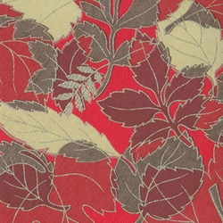 Japanese Chiyogami Paper- Autumn Leaves on Deep Red 19x25" Sheet