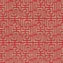 Endless Maze Op Art (Optical Illusion) Paper- Gold on Red
