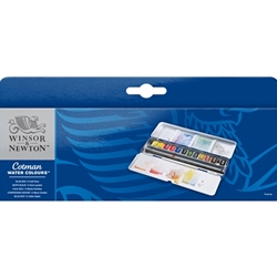 Winsor & Newton Cotman Watercolor 12 Half-Pan Blue Box Set