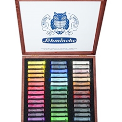 Schmincke Extra-Soft Pastel Multi-Purpose Set in Wooden Box, Set of 45 Colors