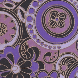 India Screen Printed Papers - Funkadelic Floral Paper- Purple, Lavender, Rose, & Gold on Black 22"x30" Sheet