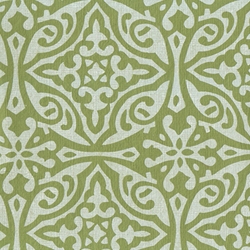 Printed Cotton Paper from India- Morroccan Print in Cream on Green 22x30 Inch Sheet