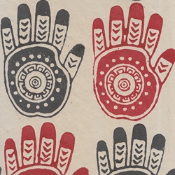 Nepalese Handmade Lokta Paper- Woodblock Hands