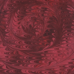 Nepalese Marbled Paper- Center Swirl Black on Red Paper