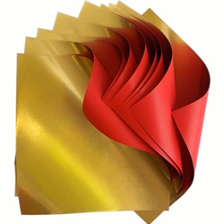 Double Sided Gold Foil/Red Paper Origami (9.45 inch, 6 sheets)