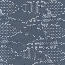 Nepalese Printed Paper- Asian Art Deco Clouds