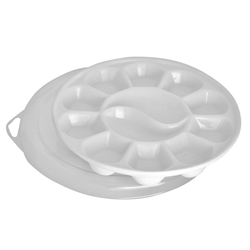 12 Well Round Mixing Tray with Clear Plastic Cover