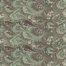 Tassotti Paper- Printed Marble Green-Black Peacock 19.5"x27.5" Sheet