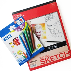 Moleskine Art Collection SketchBook Kit (Large SketchBook + Drawing Pencils  Set)