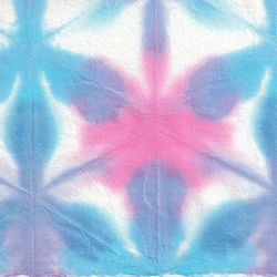 Itajime Shibori Flower Paper from Japan- Magenta, Turquoise, Blue