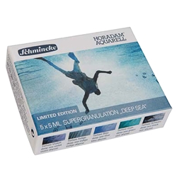 Schmincke Watercolor Supergranulating Colors- "Deep Sea" Set of Five 5ml Tubes