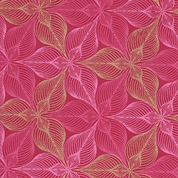 Printed Cotton Paper from India- Trillium Pink/Gold on Magenta 22x30 Inch Sheet