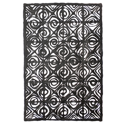 Amate Bark Paper from Mexico- Flowers Black 15.5x23 Inch Sheet