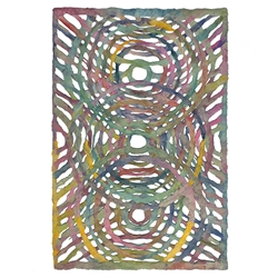Amate Bark Paper from Mexico- Solar Circle Rainbow 15.5x23" Sheet